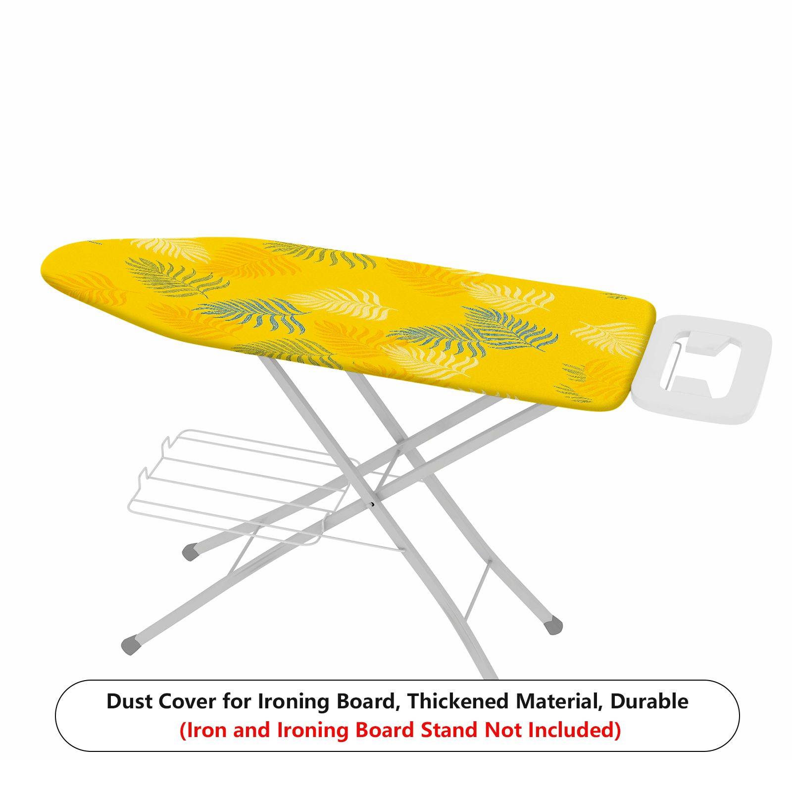 1-Piece Yellow Leaf Pattern Vibrant Tropical  Ironing Board Cover, Universal Size, Without Board
