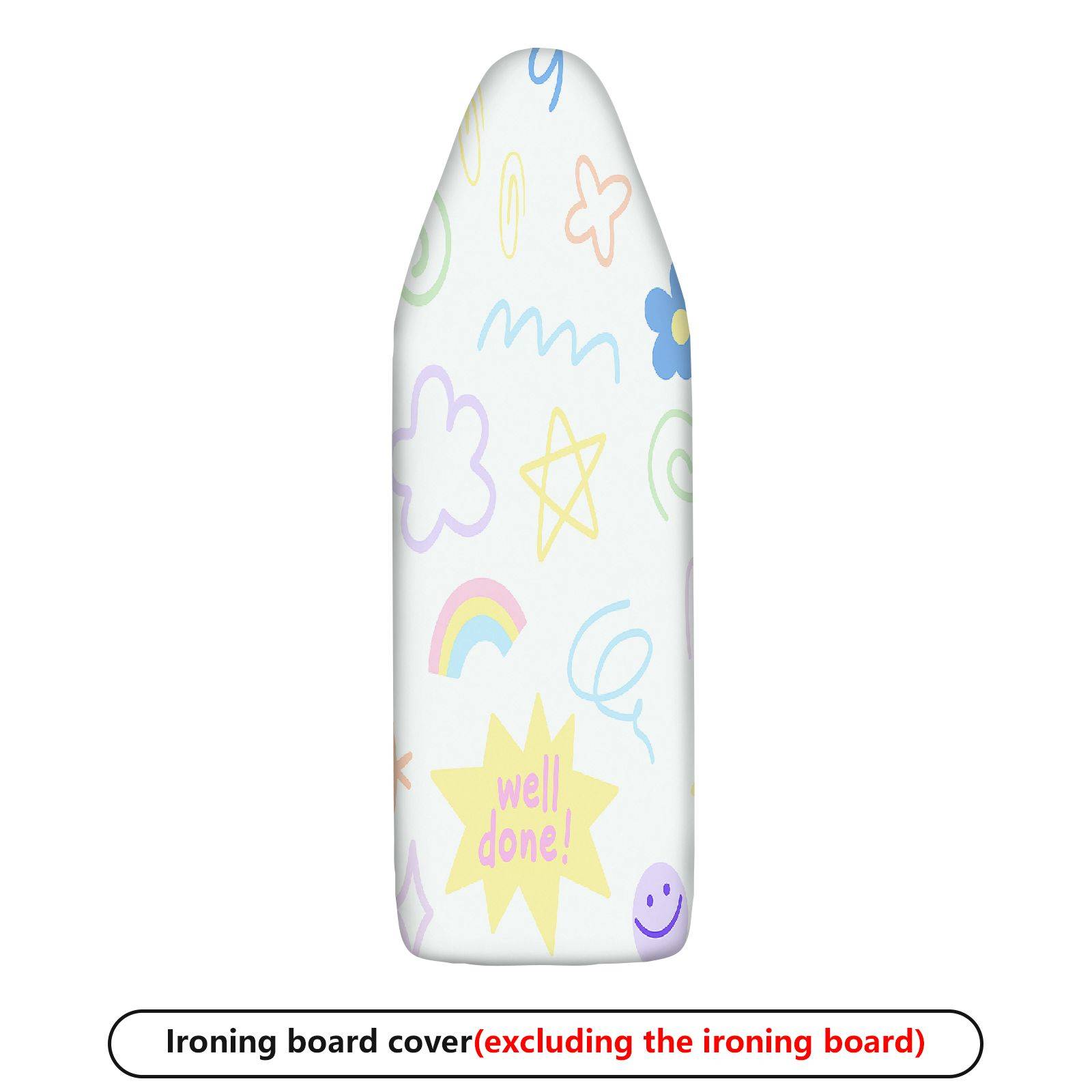 1-Piece Rainbow Star Flower  Ironing Board Cover, Universal Size, Without Board