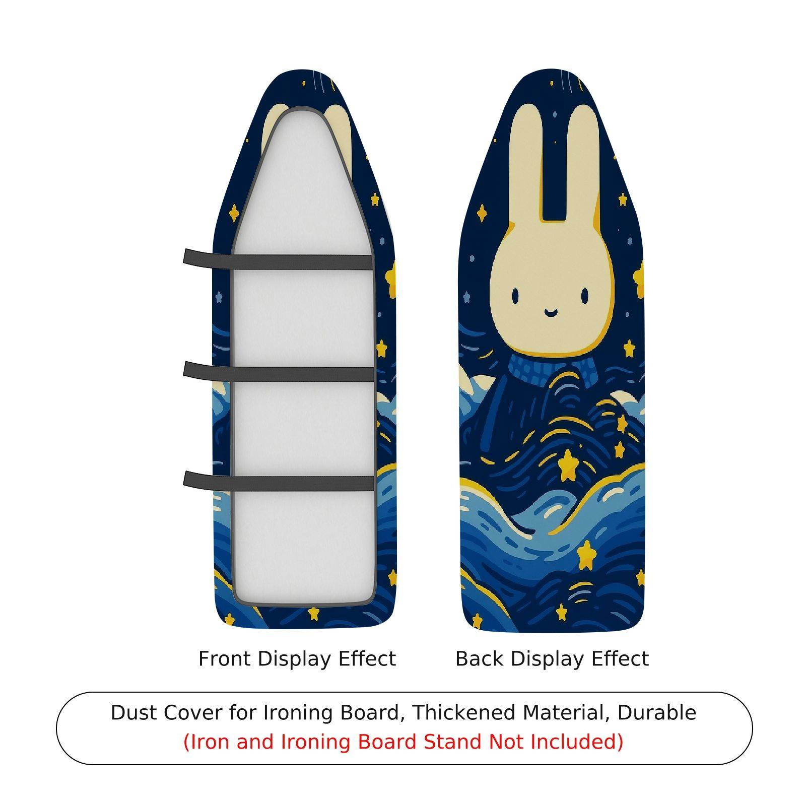 1-Piece Rabbit Starry Night Blue  Ironing Board Cover, Universal Size, Without Board
