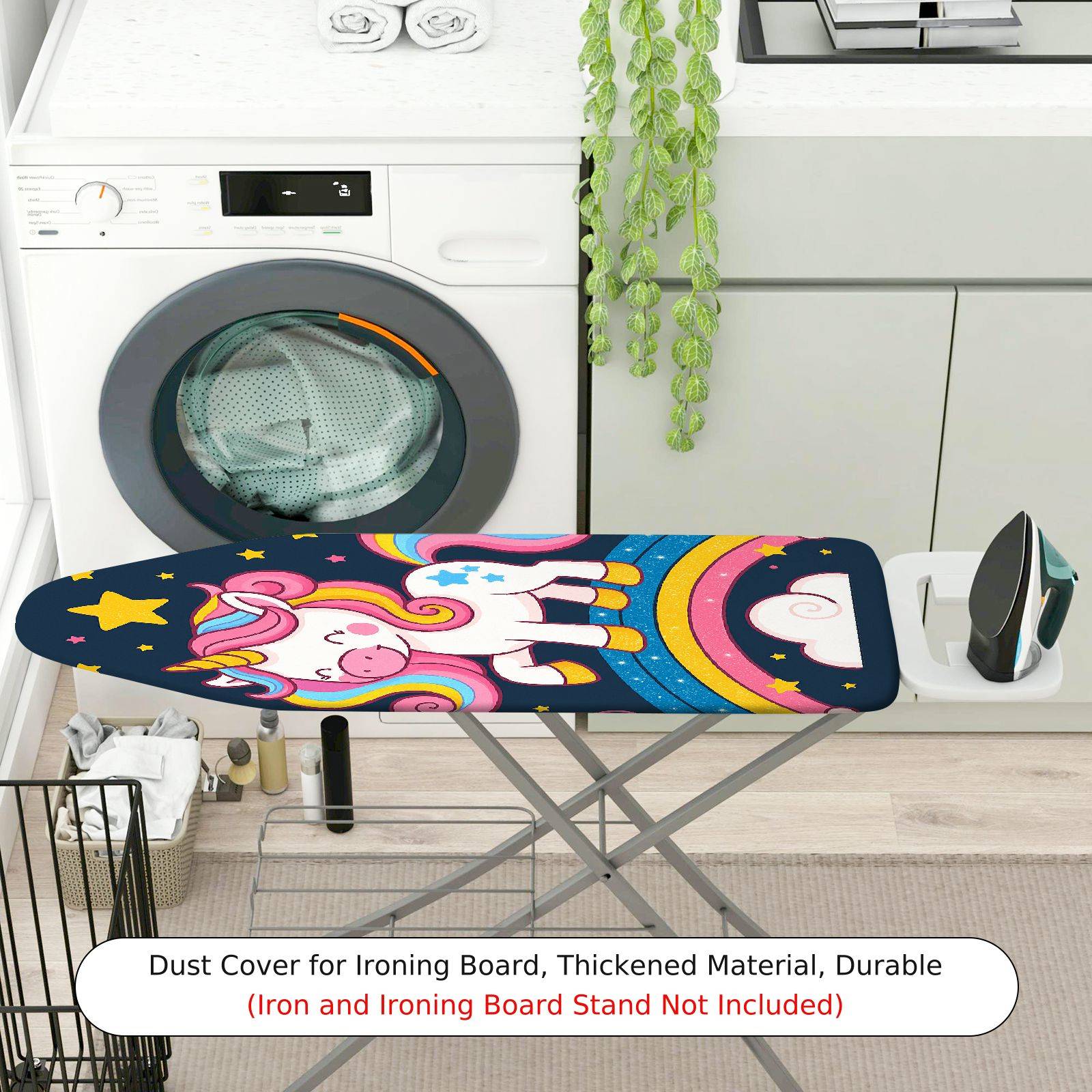 1-Piece Unicorn Rainbow Star  Ironing Board Cover, Universal Size, Without Board