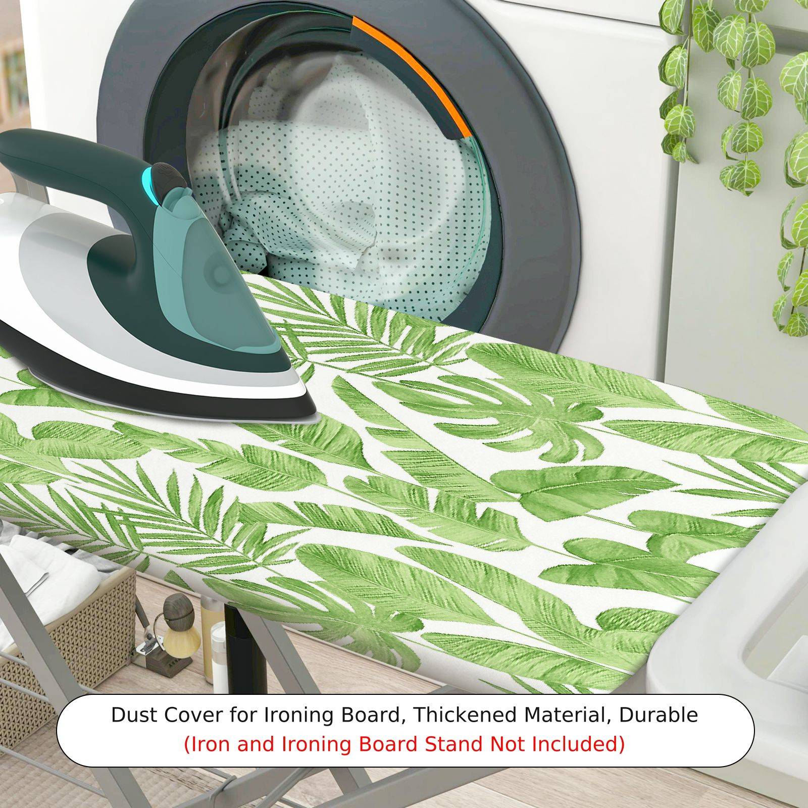 1-Piece Green Leaf Tropical Nature  Ironing Board Cover, Universal Size, Without Board