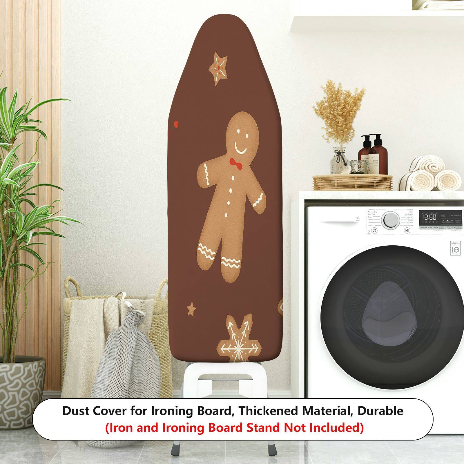 1-Piece Gingerbread Star Brown  Ironing Board Cover, Universal Size, Without Board