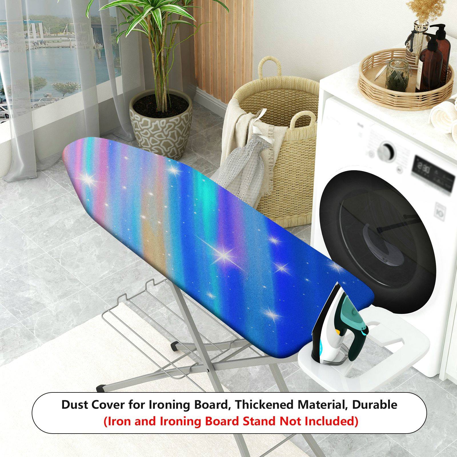 1-Piece Rainbow Star Shine Glitter  Ironing Board Cover, Universal Size, Without Board