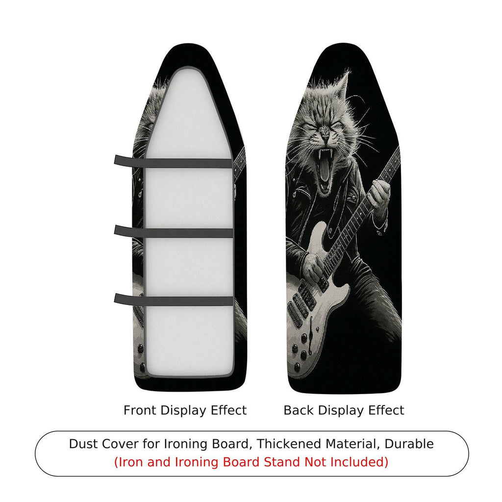 1-Piece Cat Guitar Rock  Ironing Board Cover, Universal Size, Without Board