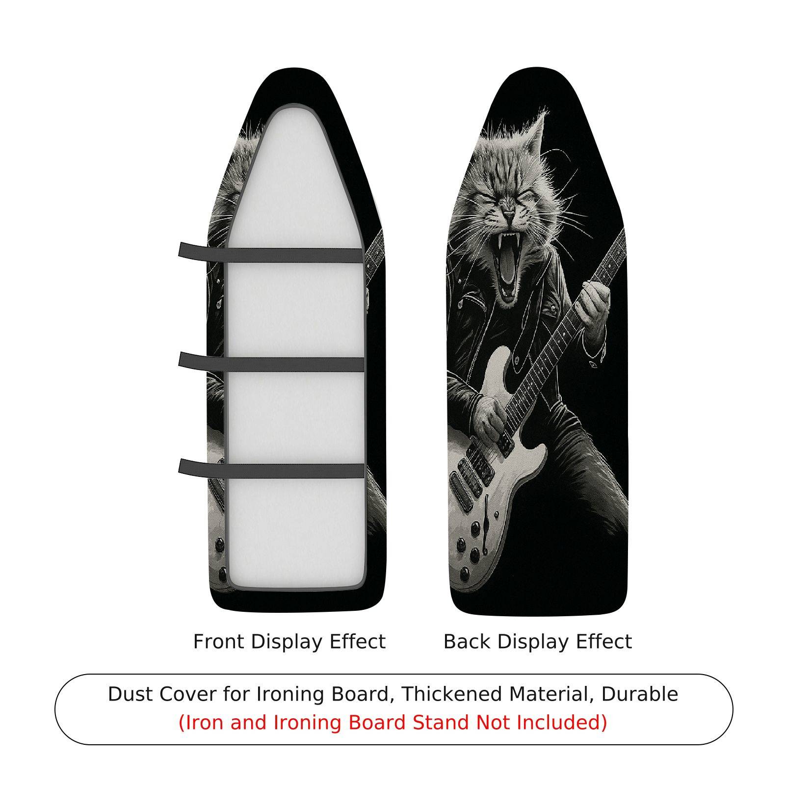 1-Piece Cat Guitar Rock  Ironing Board Cover, Universal Size, Without Board
