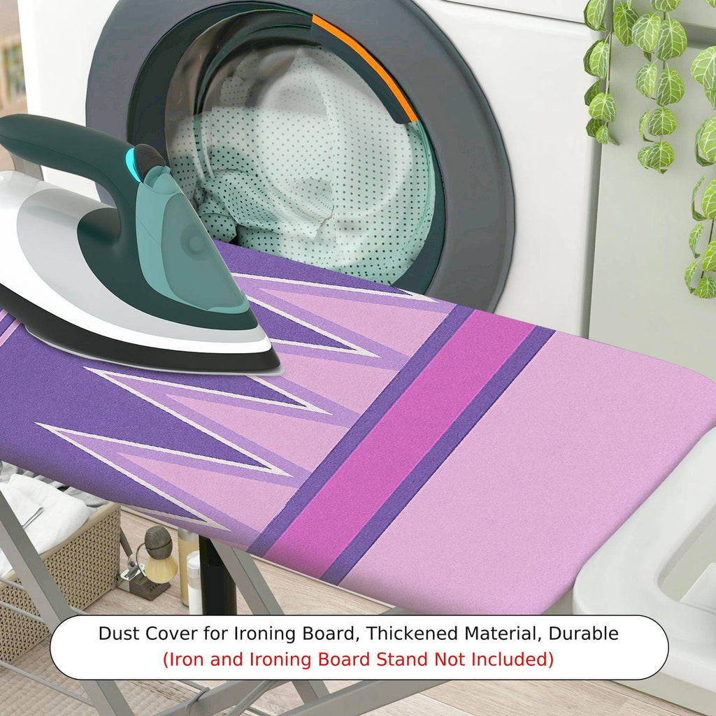 1-Piece Purple Striped Geometric  Ironing Board Cover, Universal Size, Without Board