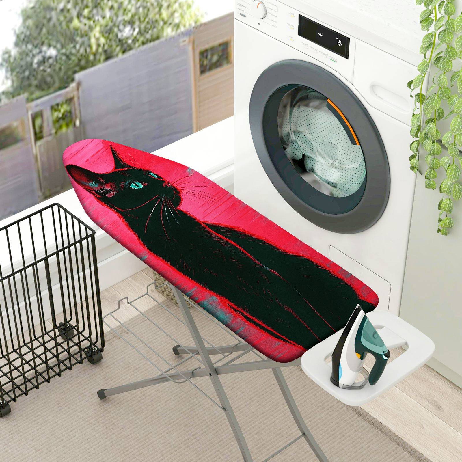 1-Piece Cat Art Colorful Creative  Ironing Board Cover, Universal Size, Without Board