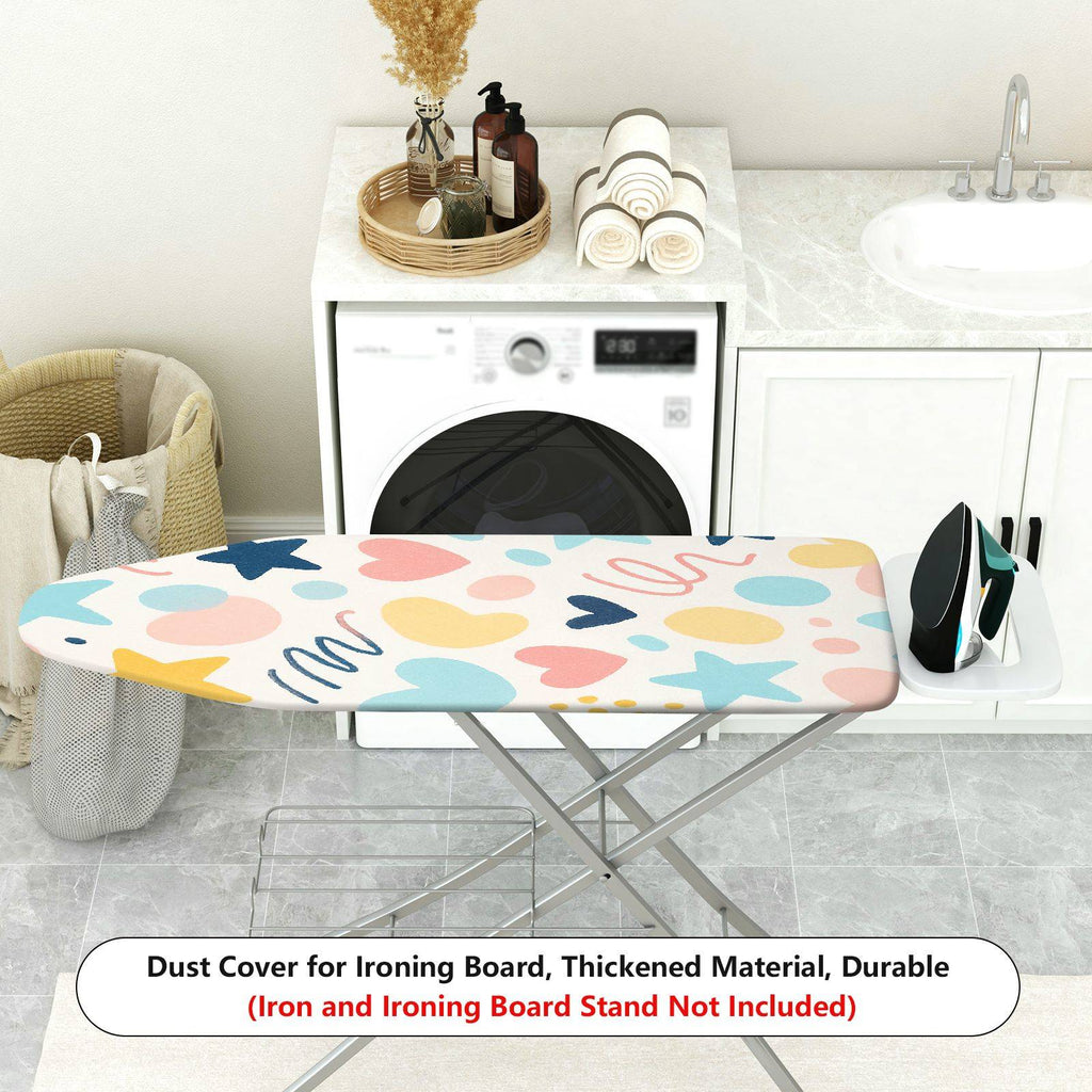 1-Piece Star Heart Pattern Abstract Shapes  Ironing Board Cover, Universal Size, Without Board