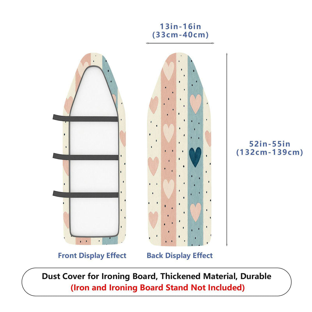 1-Piece Heart Striped Pattern Multicolor  Ironing Board Cover, Universal Size, Without Board
