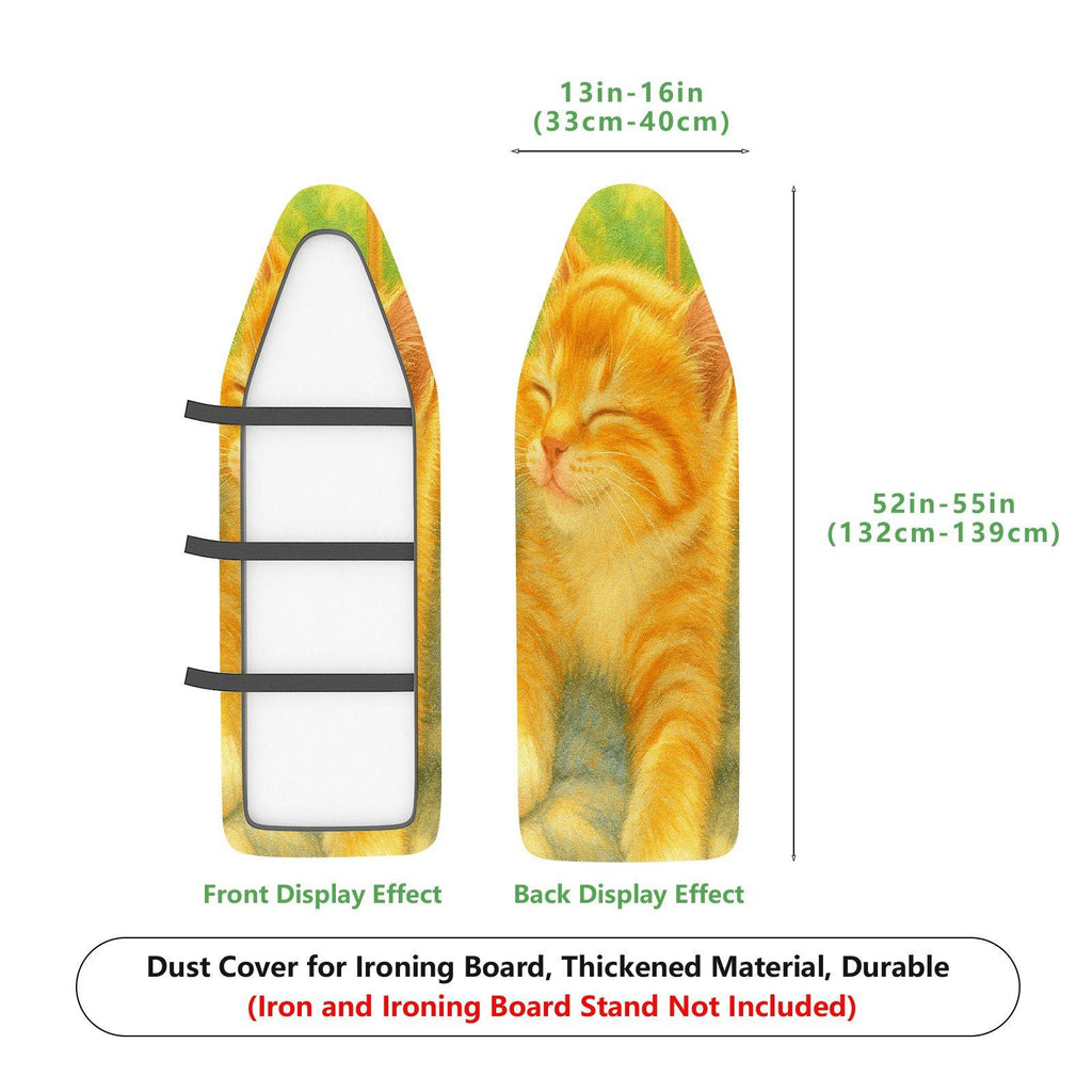 1-Piece Cat Pattern Sleeping Yellow Feline  Ironing Board Cover, Universal Size, Without Board