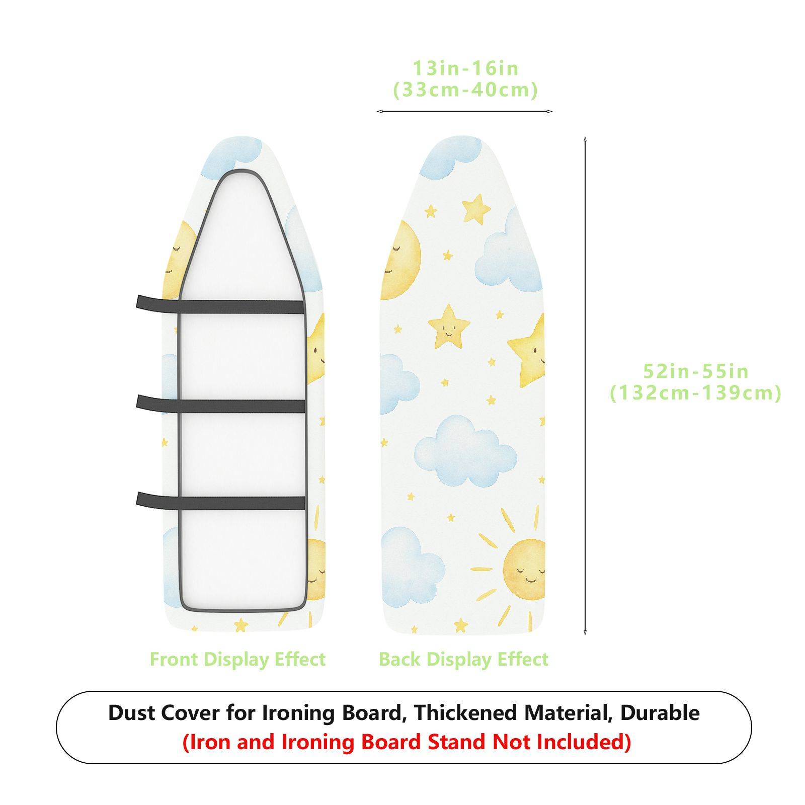 1-Piece Sun Moon Star  Ironing Board Cover, Universal Size, Without Board