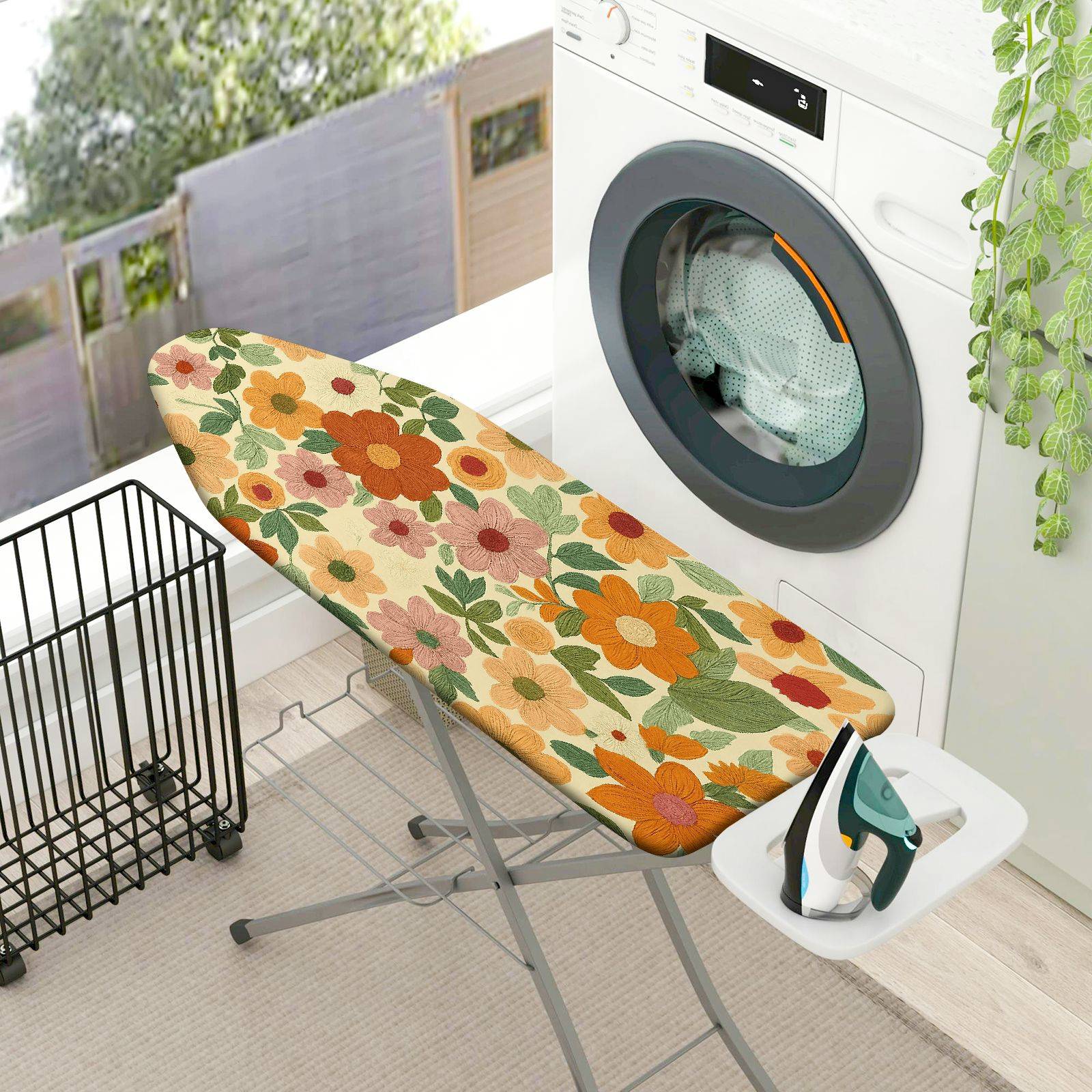 1-Piece Floral Pattern Vintage Retro  Ironing Board Cover, Universal Size, Without Board