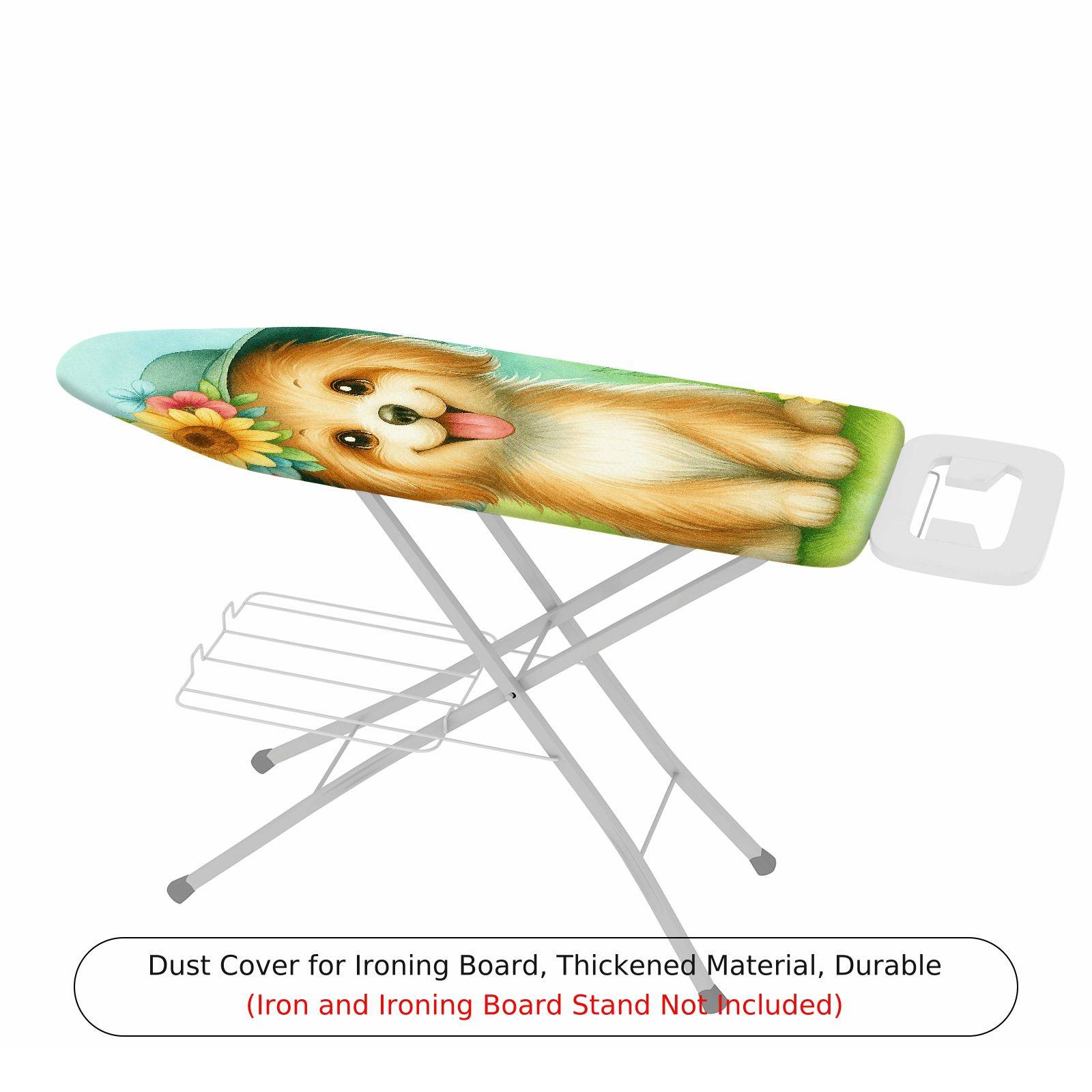 1-Piece Dog Flower Green  Ironing Board Cover, Universal Size, Without Board