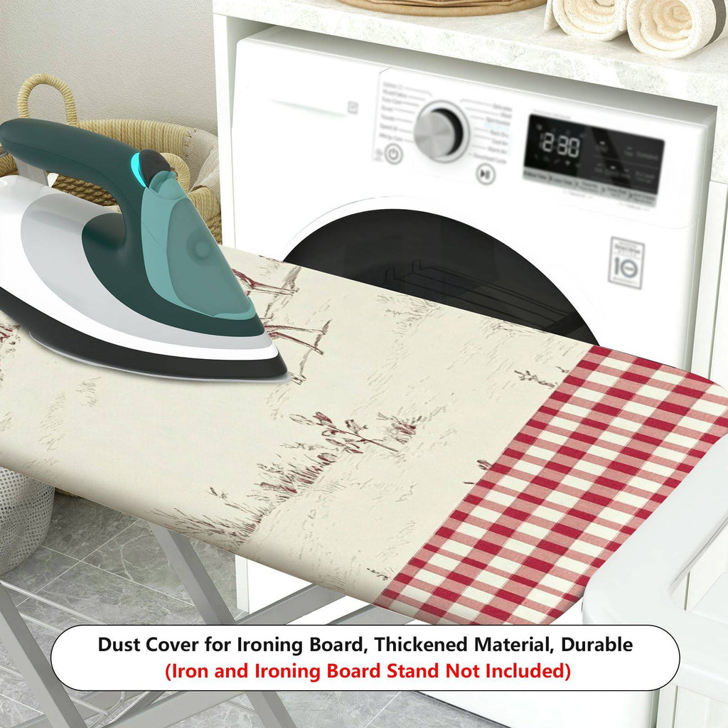 1-Piece Forest Cabin Deer Retro  Ironing Board Cover, Universal Size, Without Board