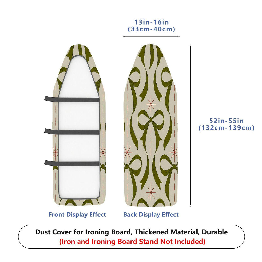 1-Piece Green Bow Star Pattern  Ironing Board Cover, Universal Size, Without Board