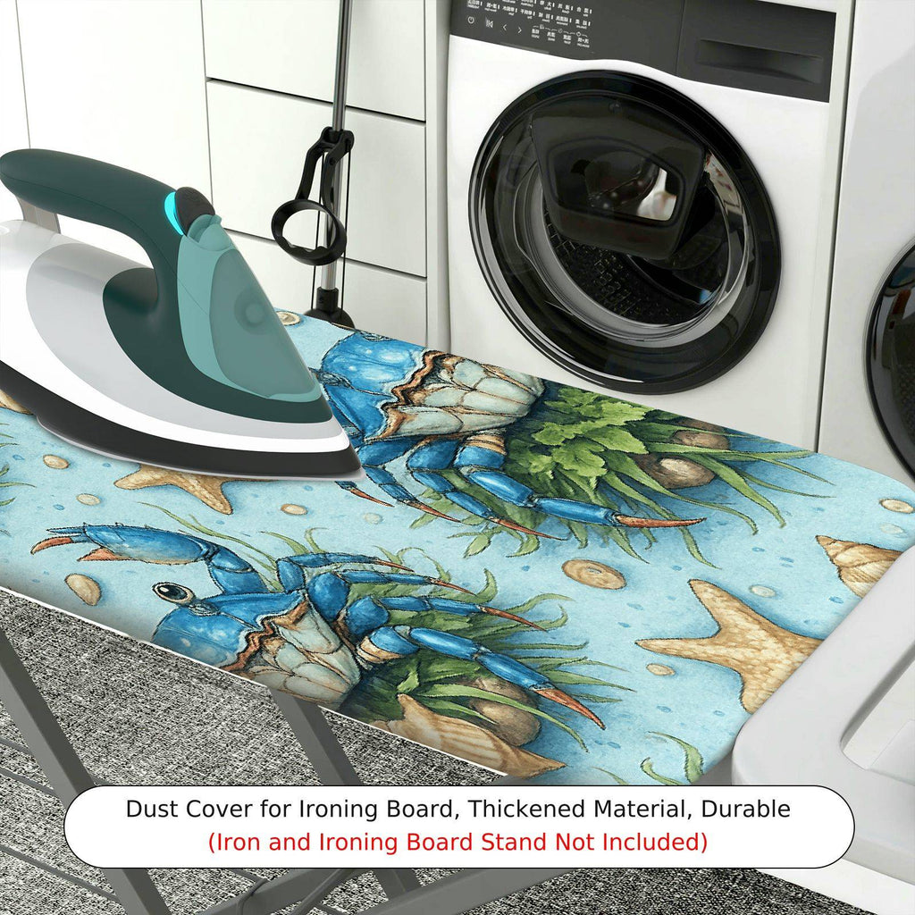 1-Piece Blue Crab Starfish Seashell  Ironing Board Cover, Universal Size, Without Board