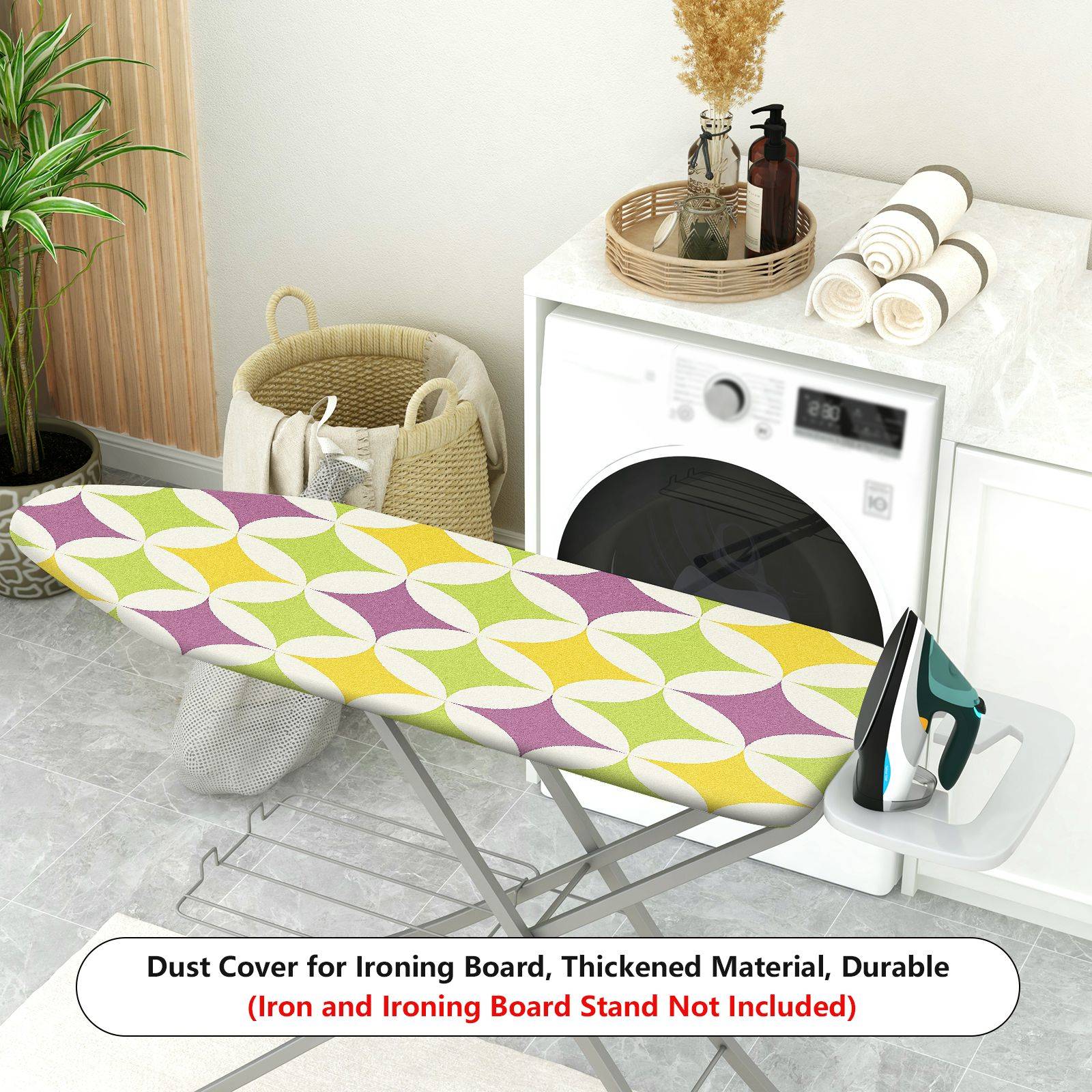 1-Piece Geometric Retro Bright  Ironing Board Cover, Universal Size, Without Board