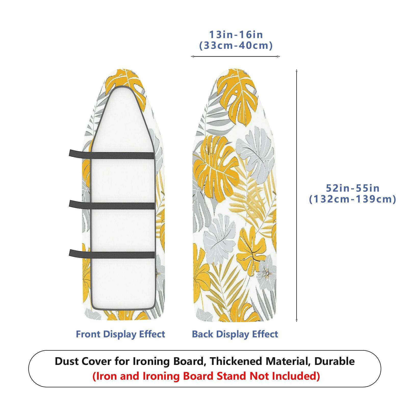 1-Piece Tropical Leaves Floral Greenery  Ironing Board Cover, Universal Size, Without Board