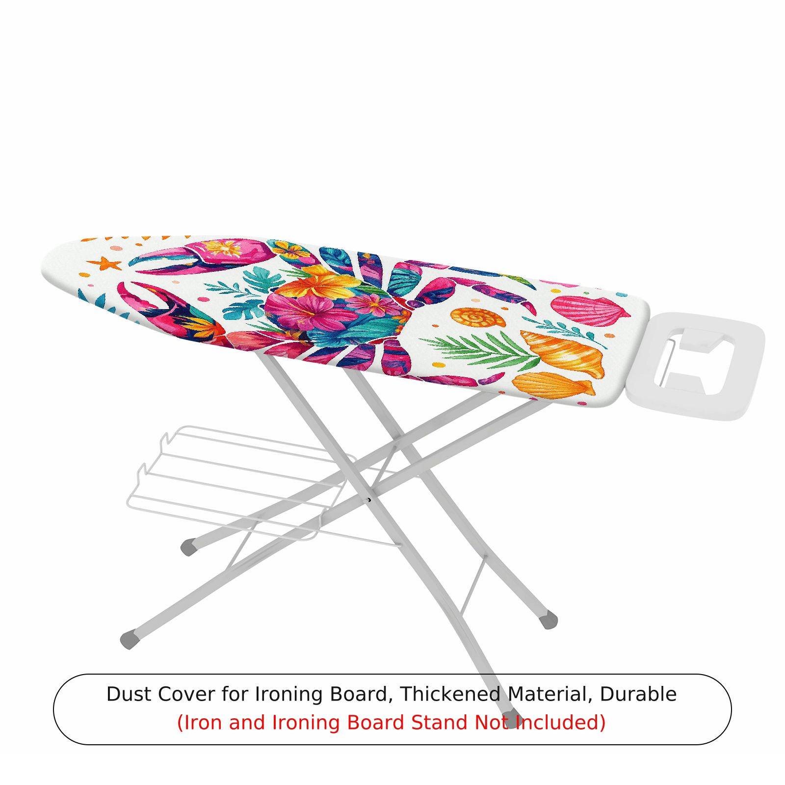 1-Piece Tropical Floral Crab  Ironing Board Cover, Universal Size, Without Board