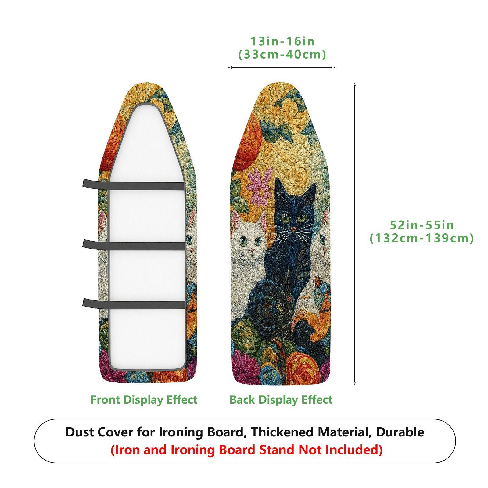 1-Piece Cat Floral Pattern Colorful  Ironing Board Cover, Universal Size, Without Board