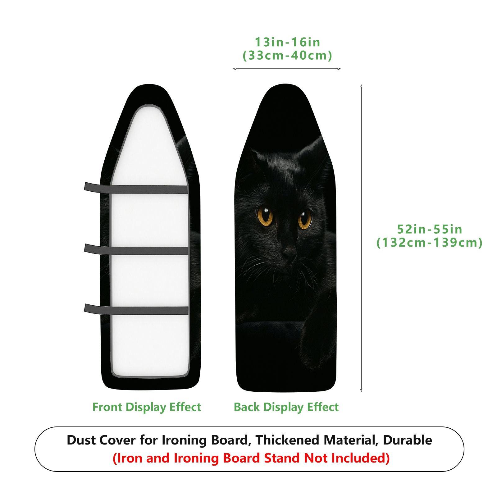 1-Piece Black Cat Eyes Pet Animal Halloween  Ironing Board Cover, Universal Size, Without Board