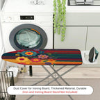 1-Piece Floral Colorful Striped  Ironing Board Cover, Universal Size, Without Board