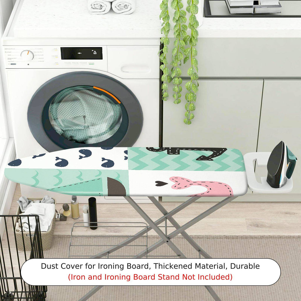 1-Piece Nautical Animal Patterns Anchor  Ironing Board Cover, Universal Size, Without Board