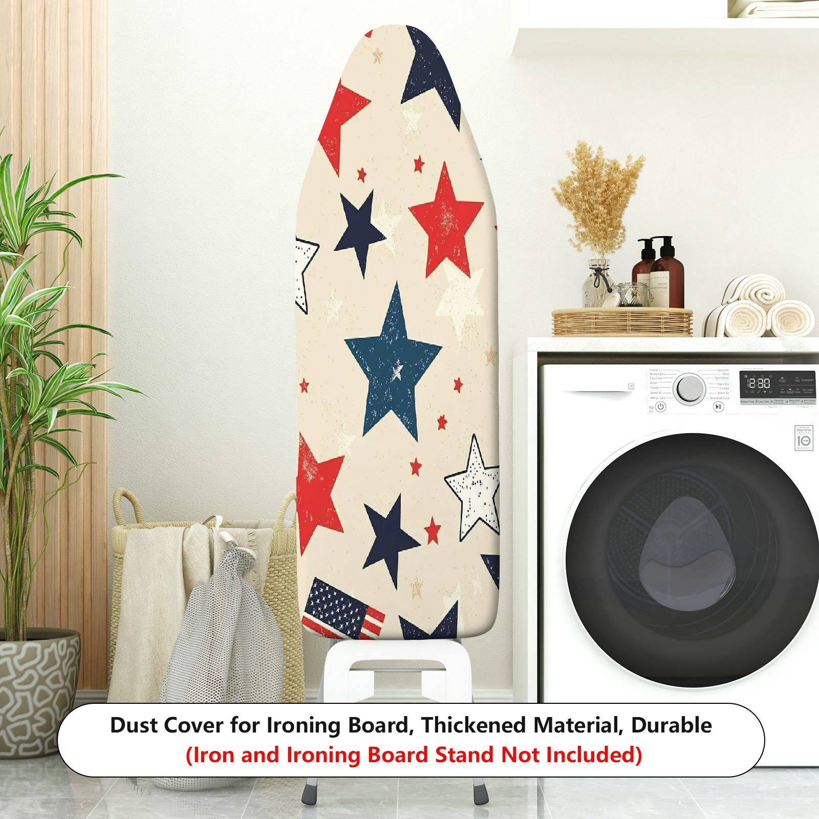 1-Piece Star Pattern American Flag Vintage Theme  Ironing Board Cover, Universal Size, Without Board