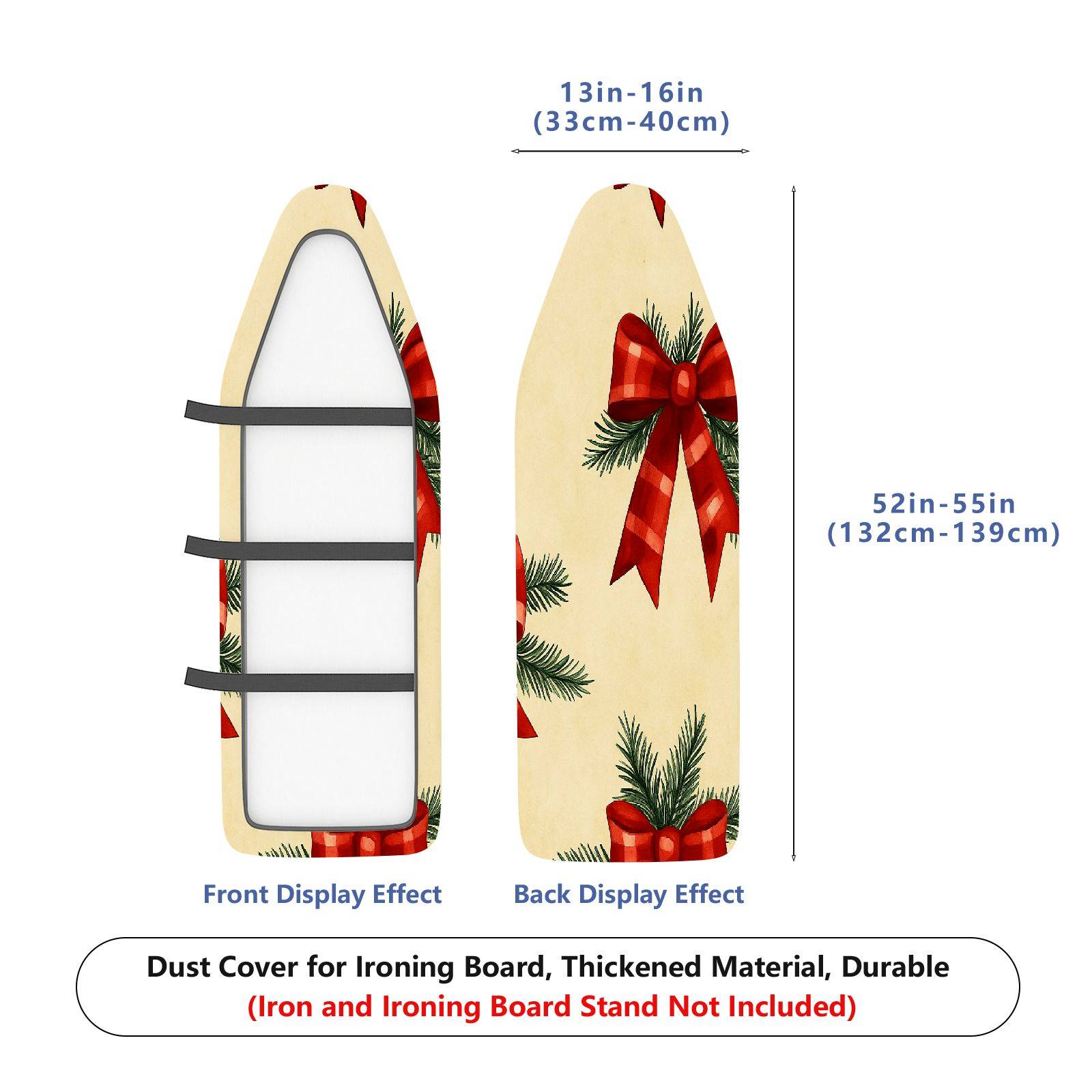 1-Piece Christmas Decoration Red Ribbon Pine  Ironing Board Cover, Universal Size, Without Board