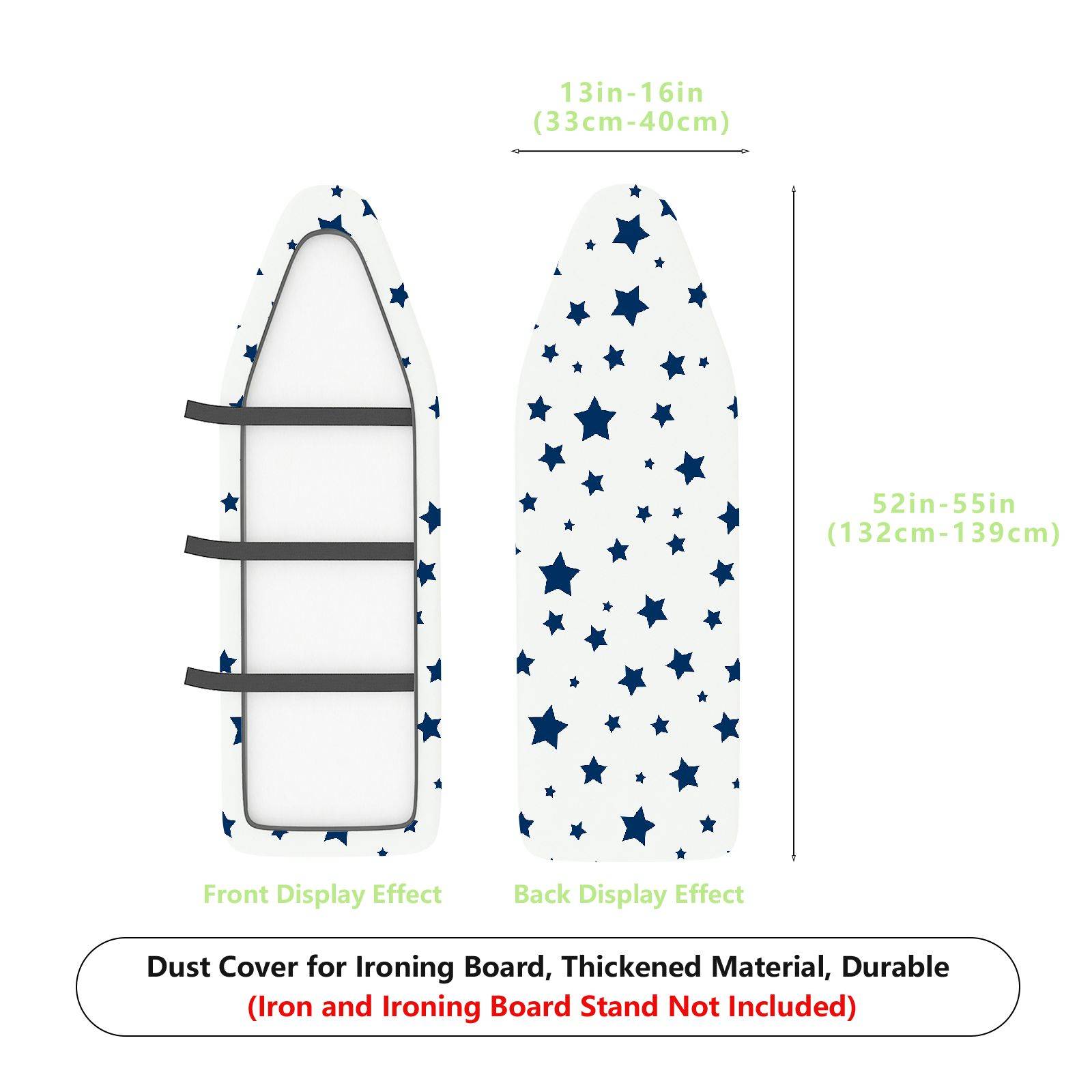 1-Piece Star Pattern Blue White  Ironing Board Cover, Universal Size, Without Board