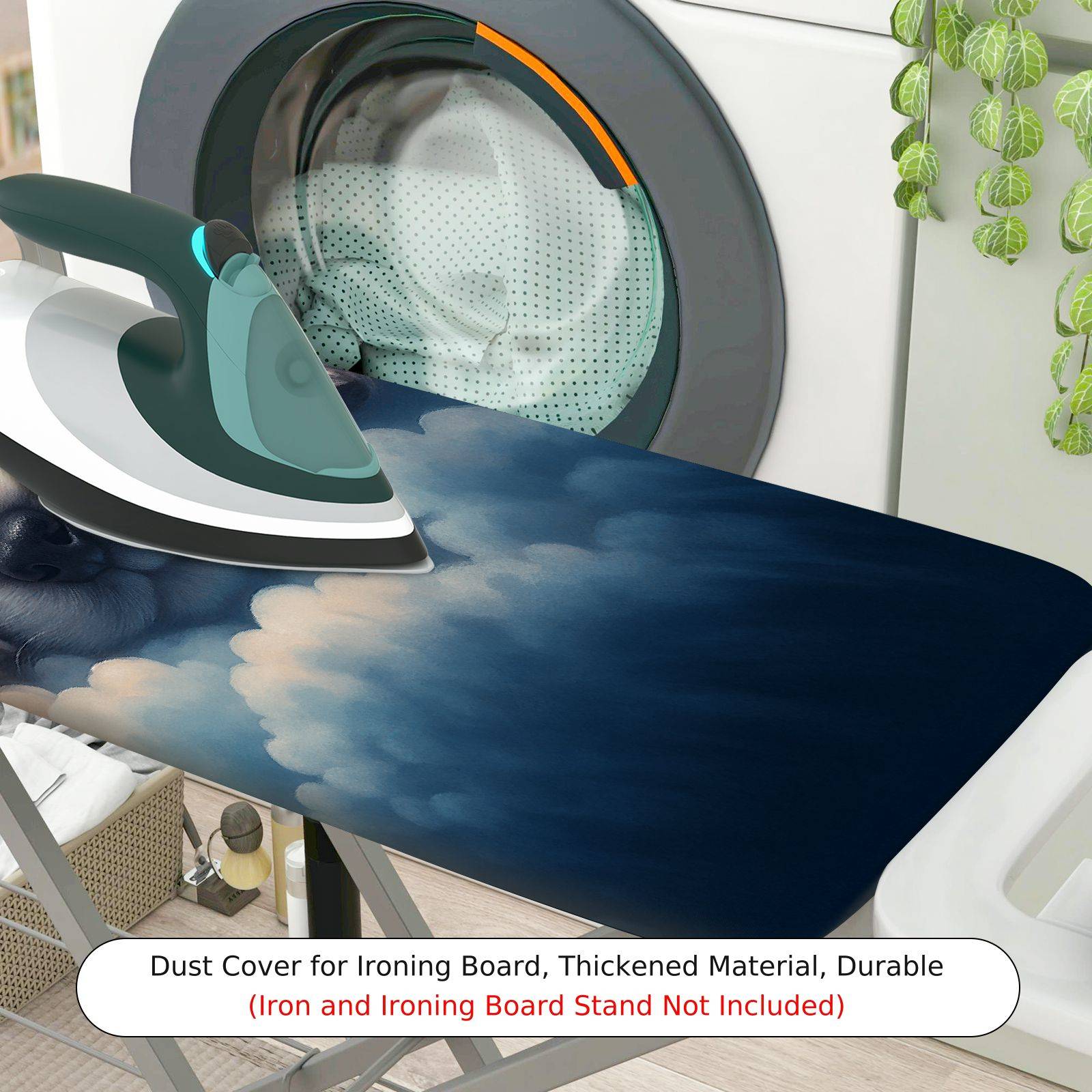 1-Piece Starry Night Puppy Sleeping Cloud  Ironing Board Cover, Universal Size, Without Board