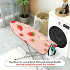 1-Piece Strawberry Floral Pattern Pink  Ironing Board Cover, Universal Size, Without Board