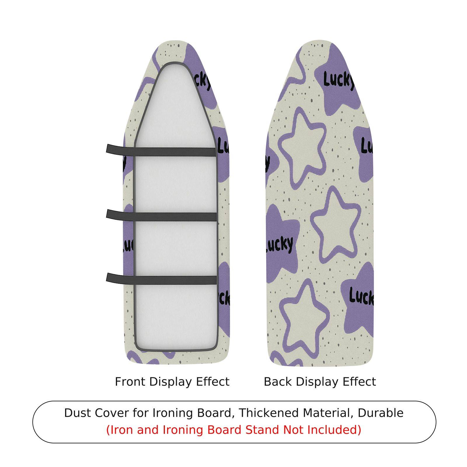 1-Piece Star Pattern Lucky Text Purple  Ironing Board Cover, Universal Size, Without Board