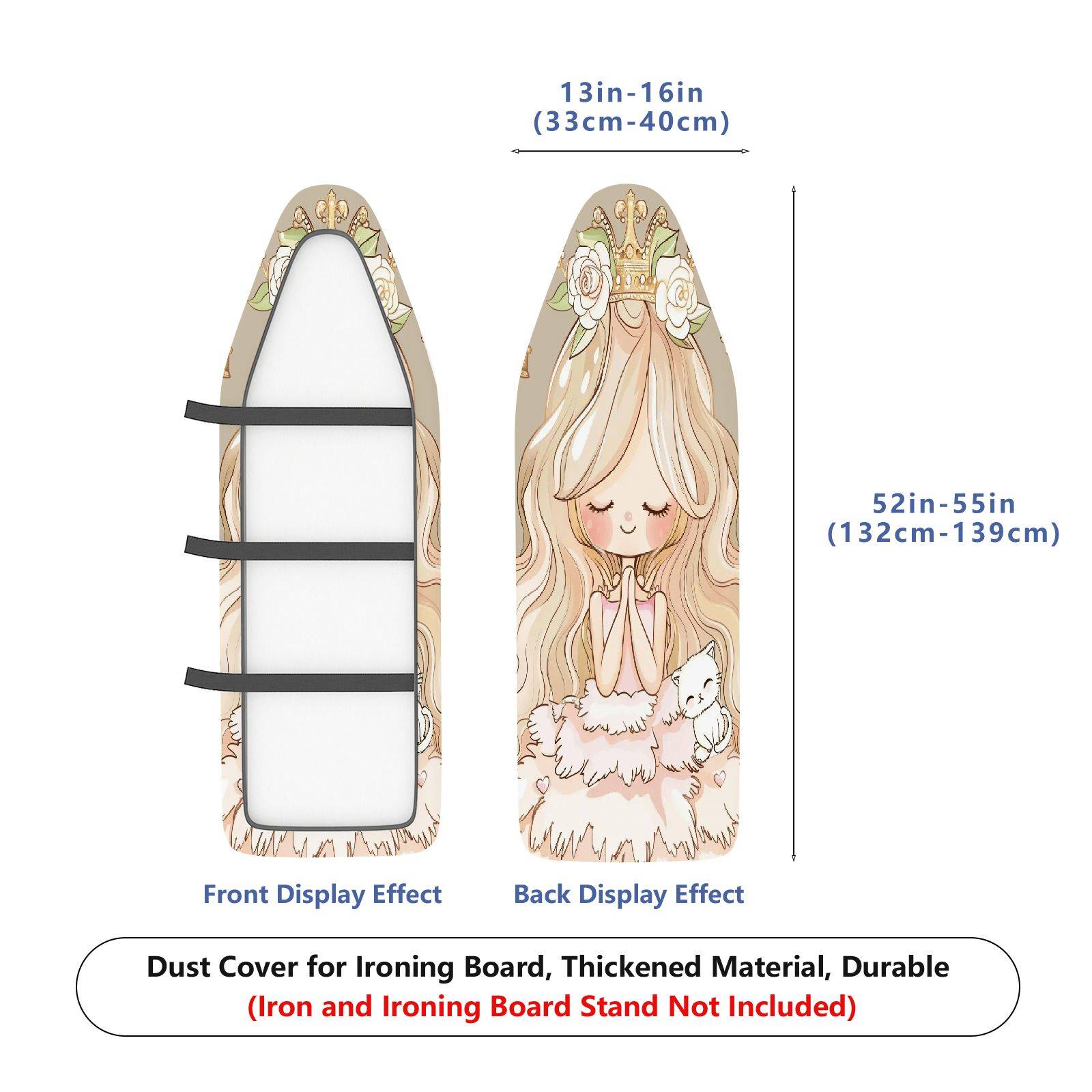 1-Piece Cat Floral  Ironing Board Cover, Universal Size, Without Board