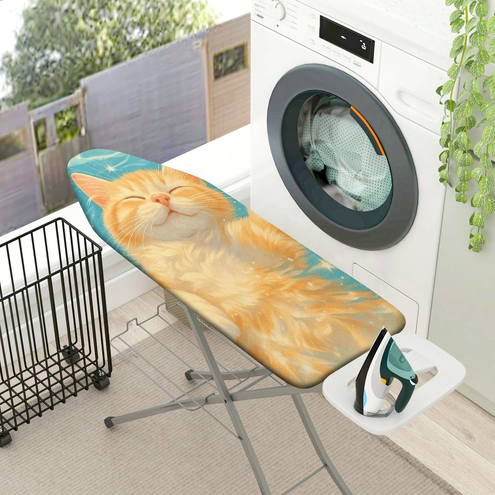 1-Piece Cat Cozy Relax  Ironing Board Cover, Universal Size, Without Board