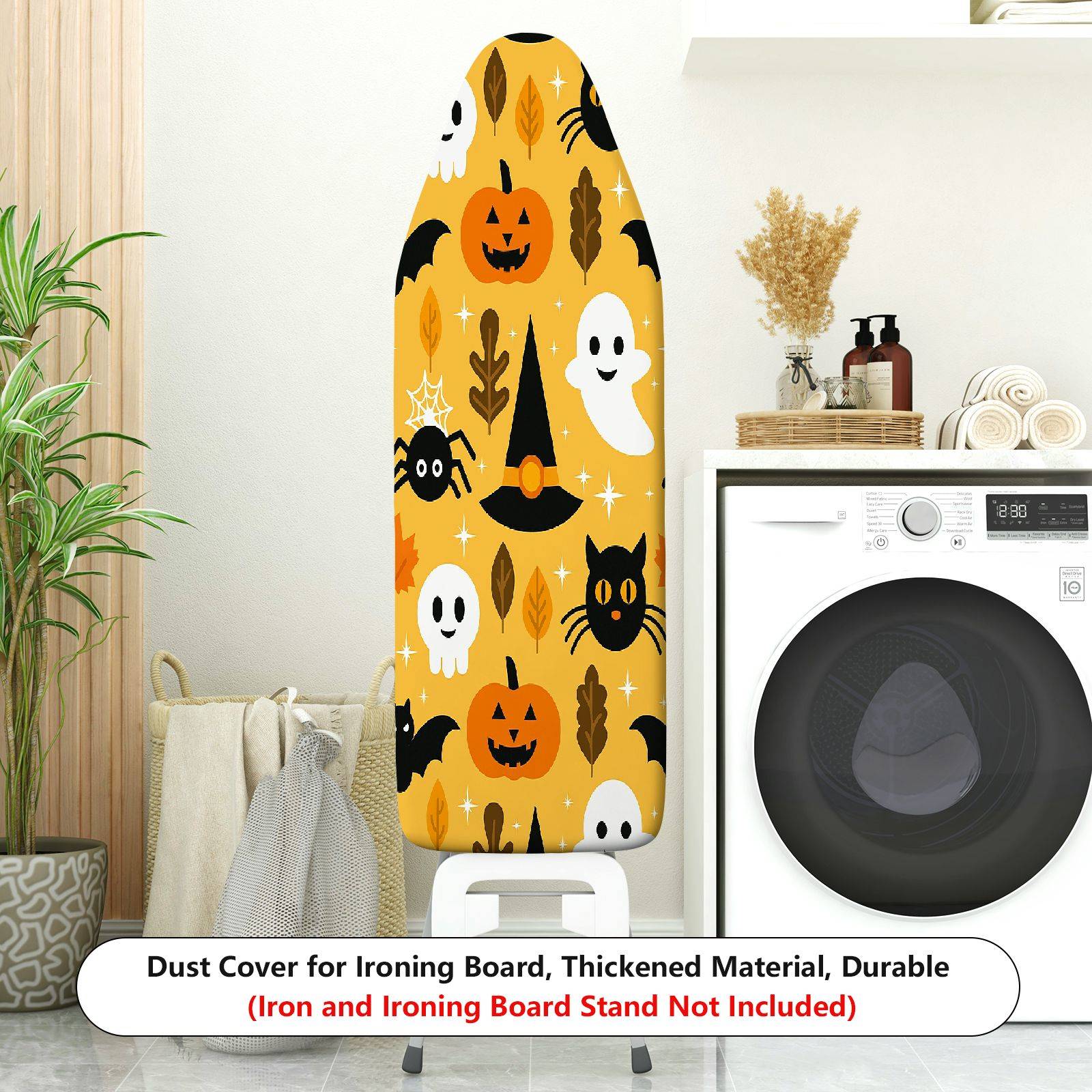 1-Piece Pumpkin Ghost Cat  Ironing Board Cover, Universal Size, Without Board