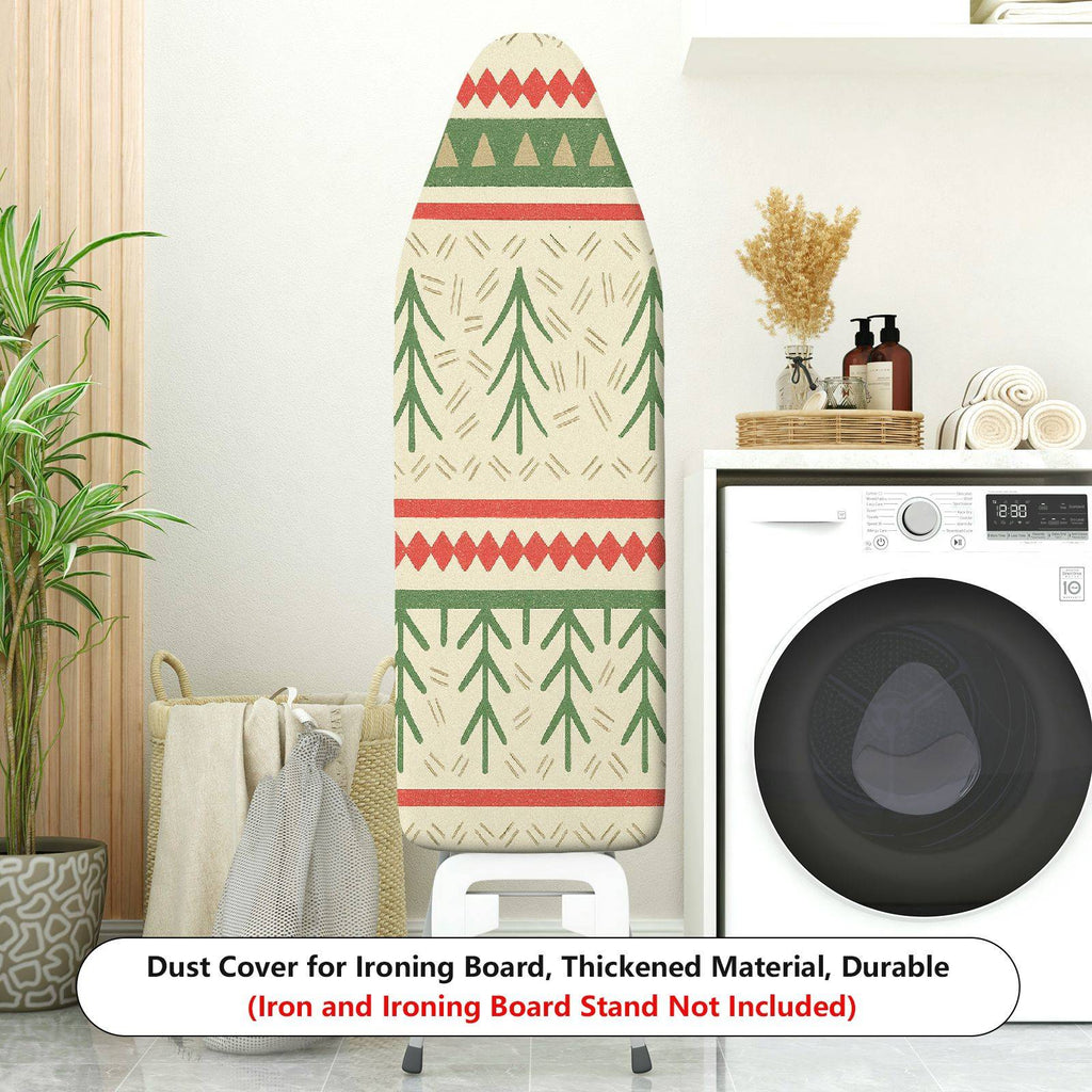 1-Piece Christmas Tree Nordic Red Green  Ironing Board Cover, Universal Size, Without Board