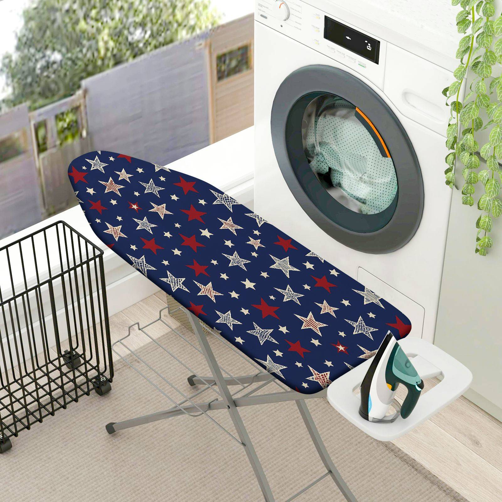 1-Piece Starry Patriotic Celebration  Ironing Board Cover, Universal Size, Without Board
