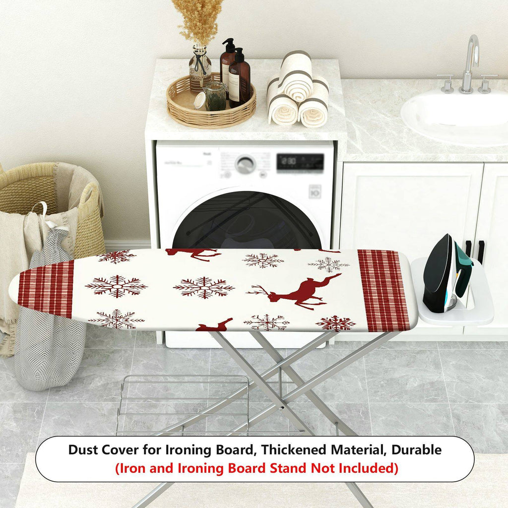 1-Piece Reindeer Snowflake Plaid  Ironing Board Cover, Universal Size, Without Board