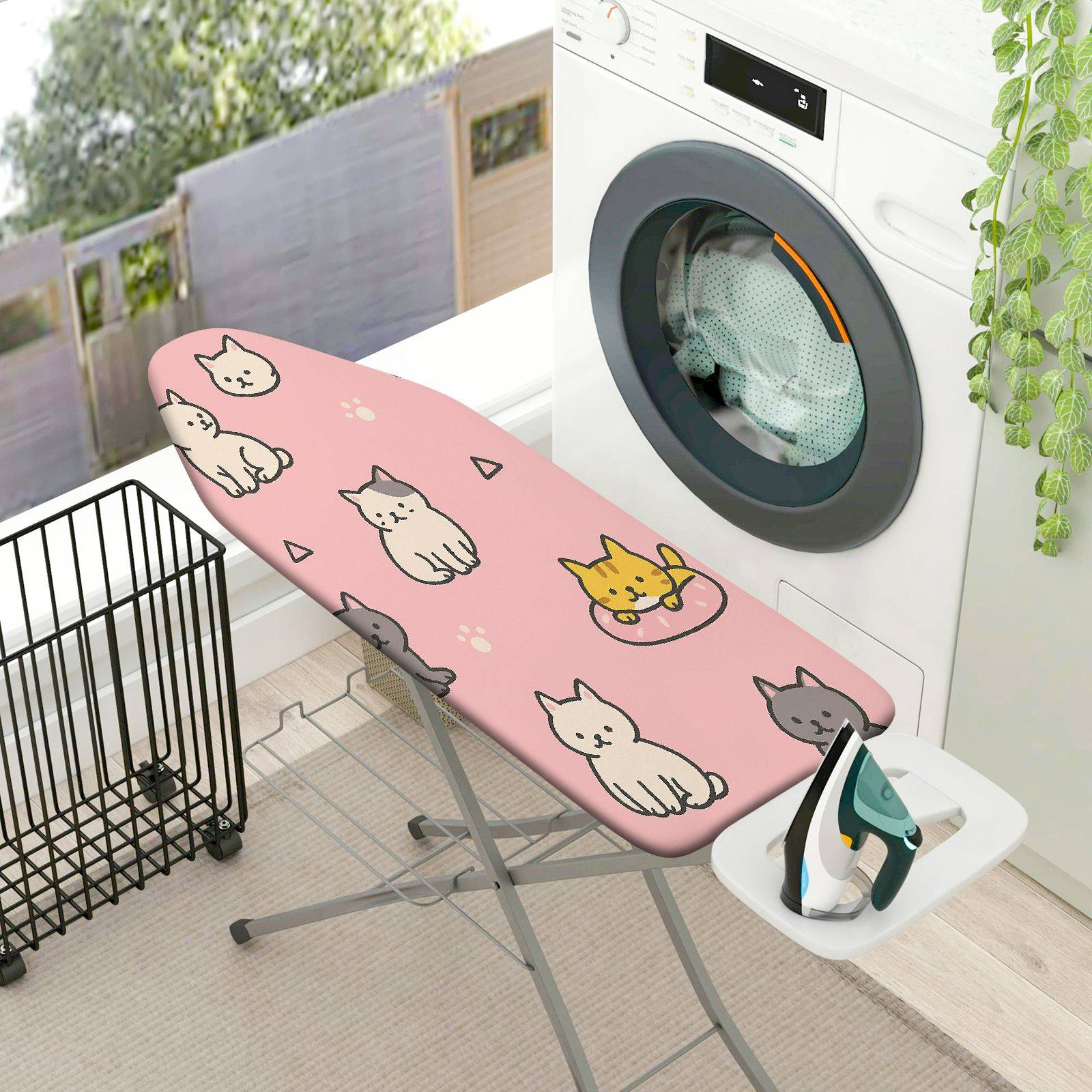 1-Piece Cute Cat Pink  Ironing Board Cover, Universal Size, Without Board