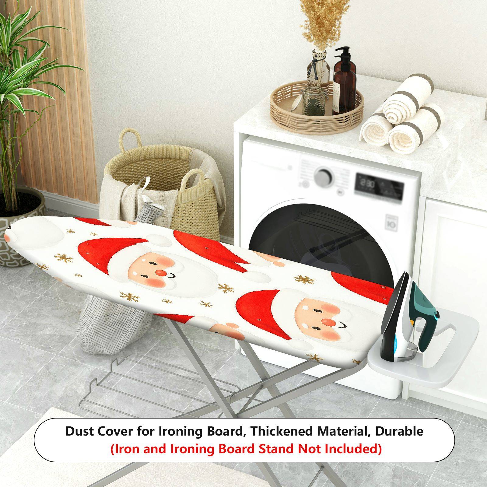 1-Piece Santa Claus Snowflake Holiday  Ironing Board Cover, Universal Size, Without Board