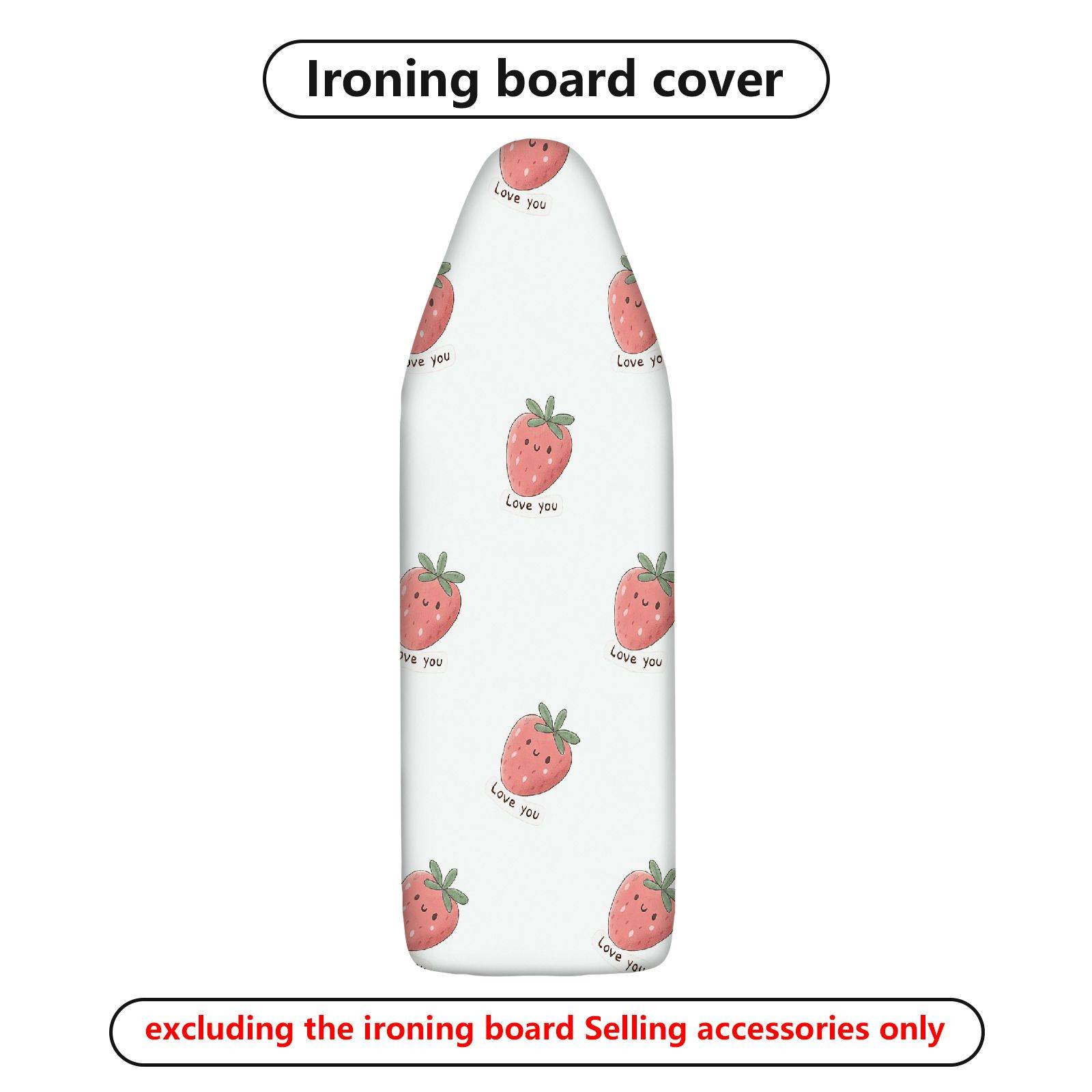 1-Piece Strawberry Print Love Heart Cute  Ironing Board Cover, Universal Size, Without Board
