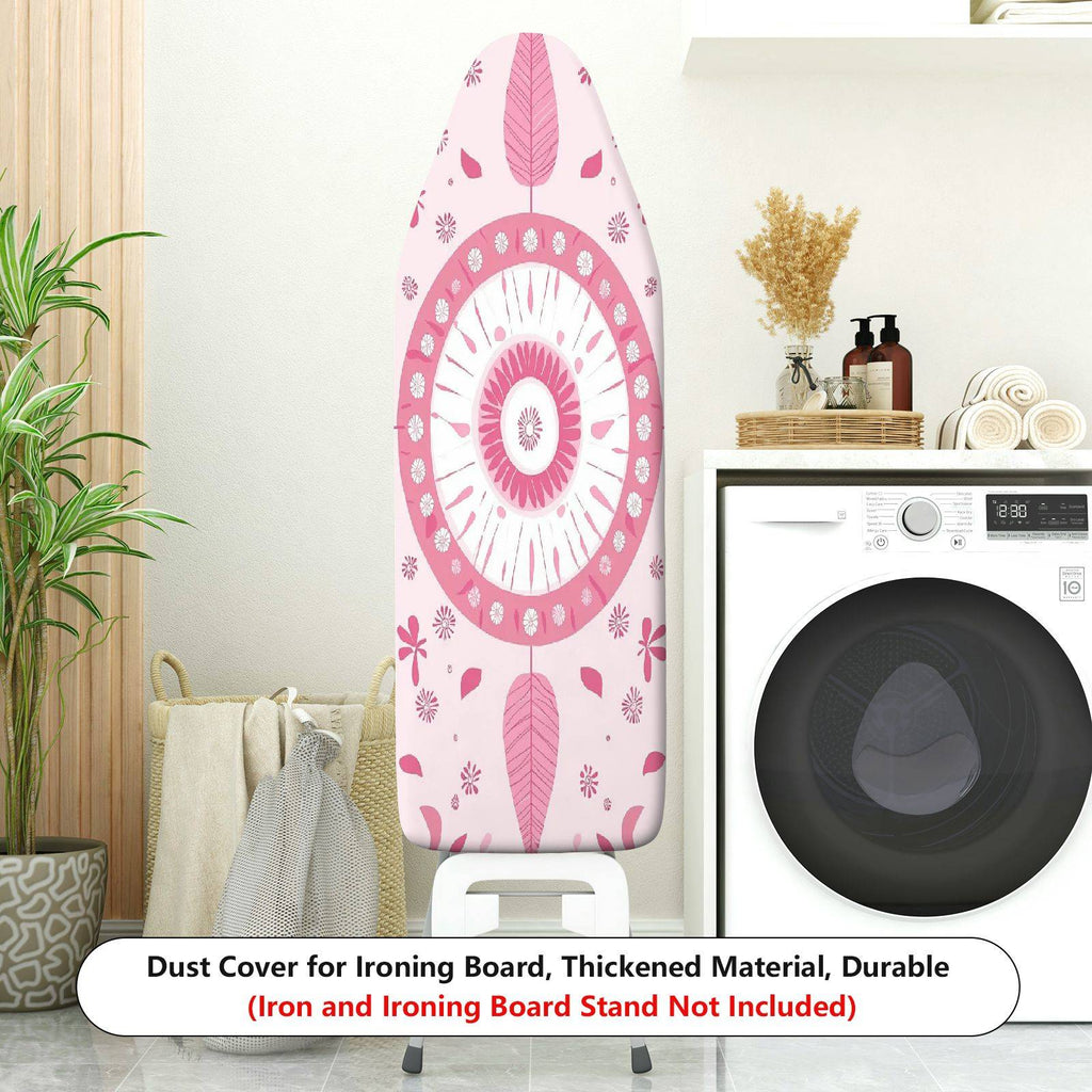 1-Piece Pink Floral Mandala Dreamcatcher  Ironing Board Cover, Universal Size, Without Board