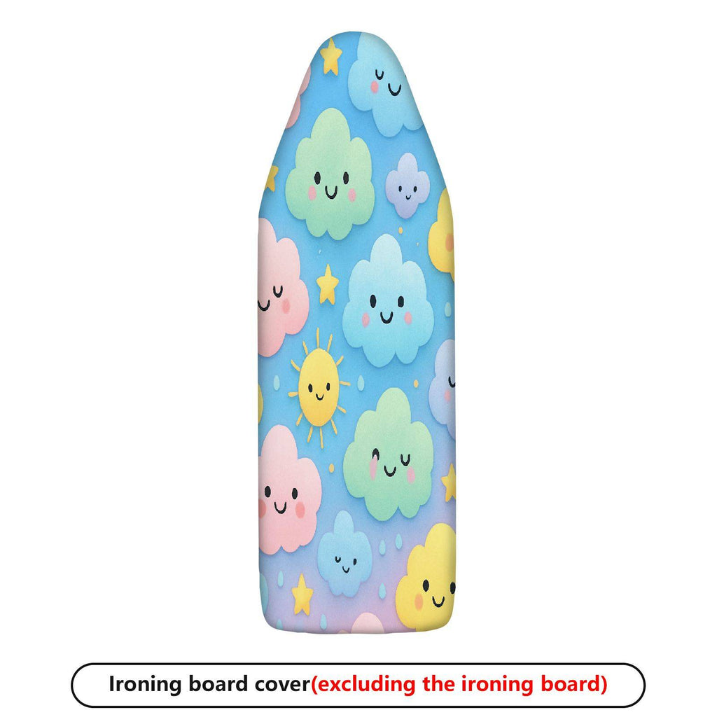 1-Piece Colorful Clouds Stars Smiley Face  Ironing Board Cover, Universal Size, Without Board