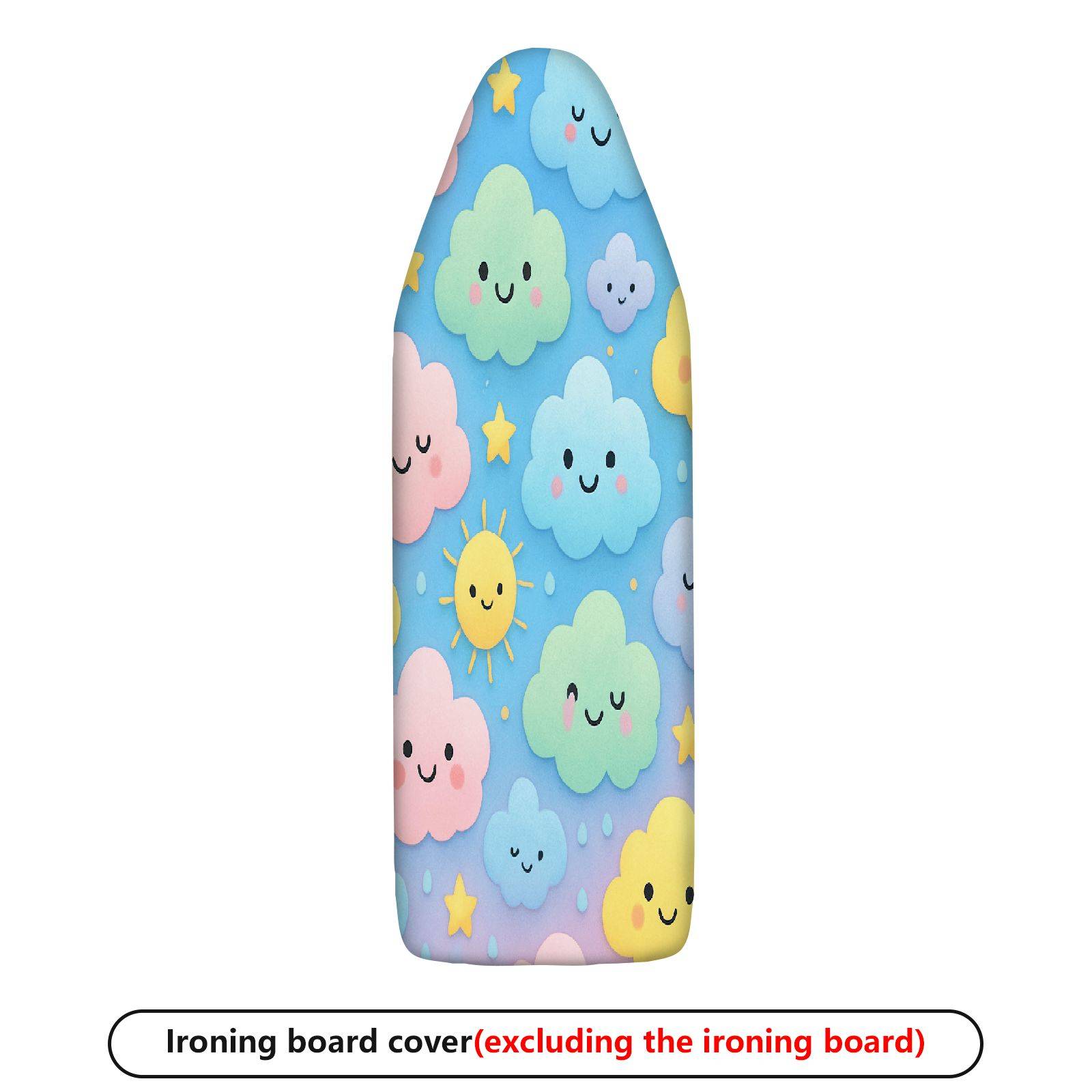 1-Piece Colorful Clouds Stars Smiley Face  Ironing Board Cover, Universal Size, Without Board