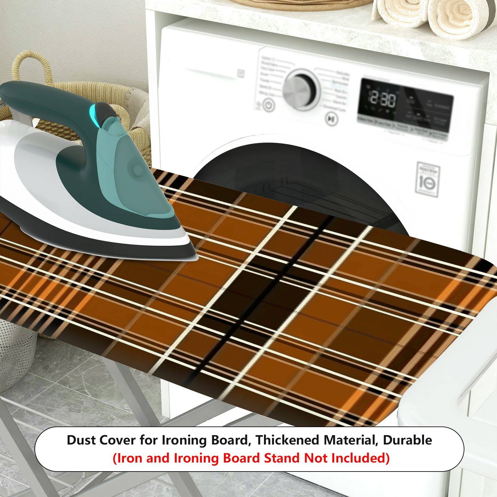 1-Piece Plaid Checkered Striped  Ironing Board Cover, Universal Size, Without Board