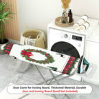 1-Piece Christmas Wreath Plaid Reindeer  Ironing Board Cover, Universal Size, Without Board