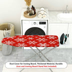 1-Piece Snowflakes Red White Christmas  Ironing Board Cover, Universal Size, Without Board
