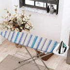 1-Piece Striped Pattern Blue White  Ironing Board Cover, Universal Size, Without Board