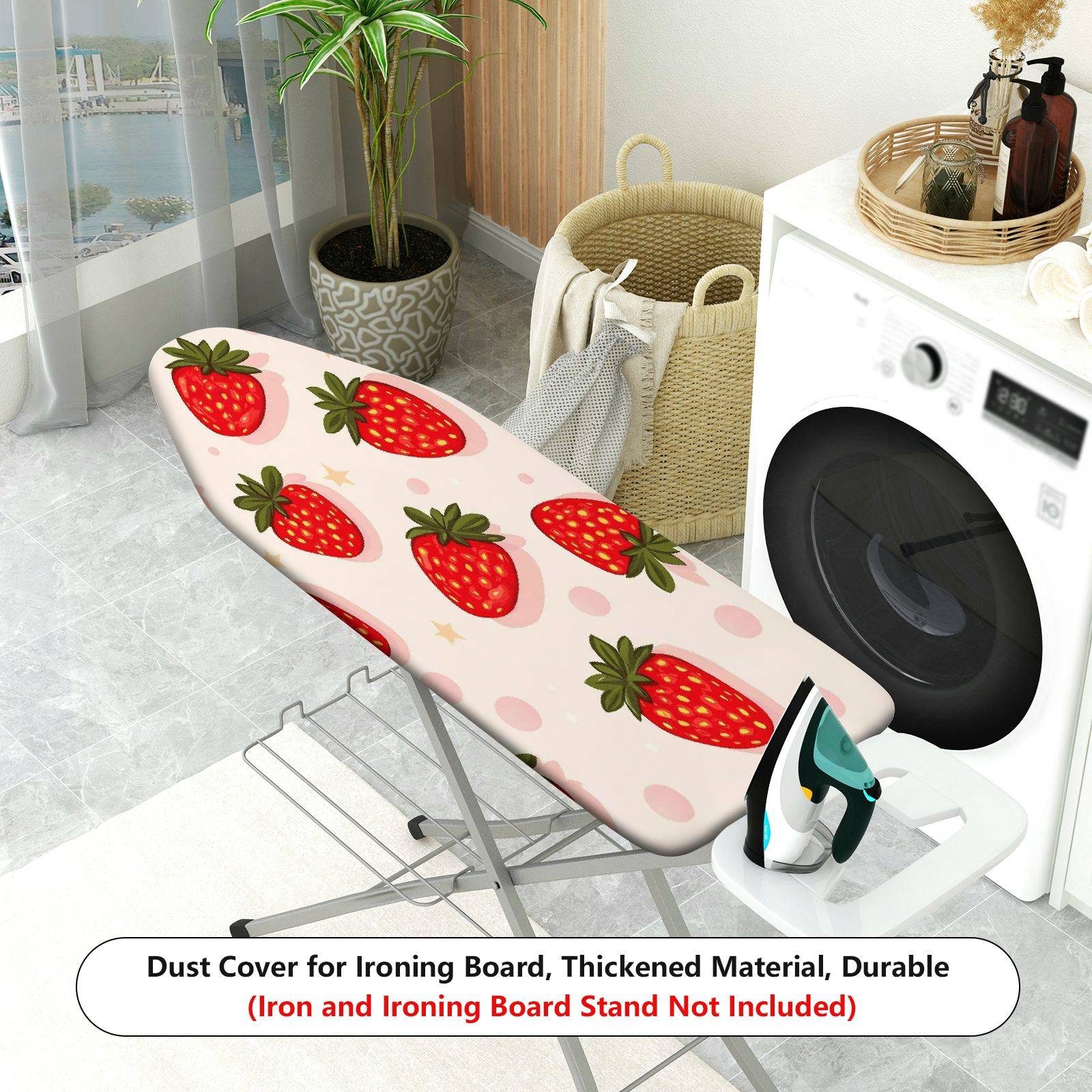 1-Piece Strawberry Pink Star  Ironing Board Cover, Universal Size, Without Board